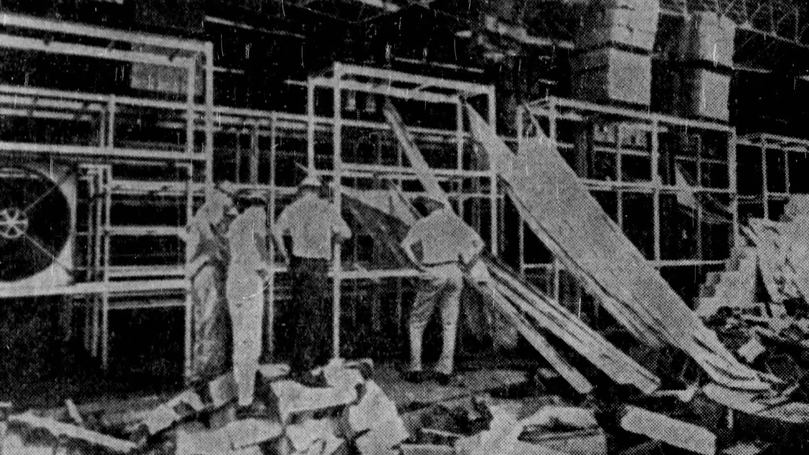 Commercial building and roof damage after a tornado